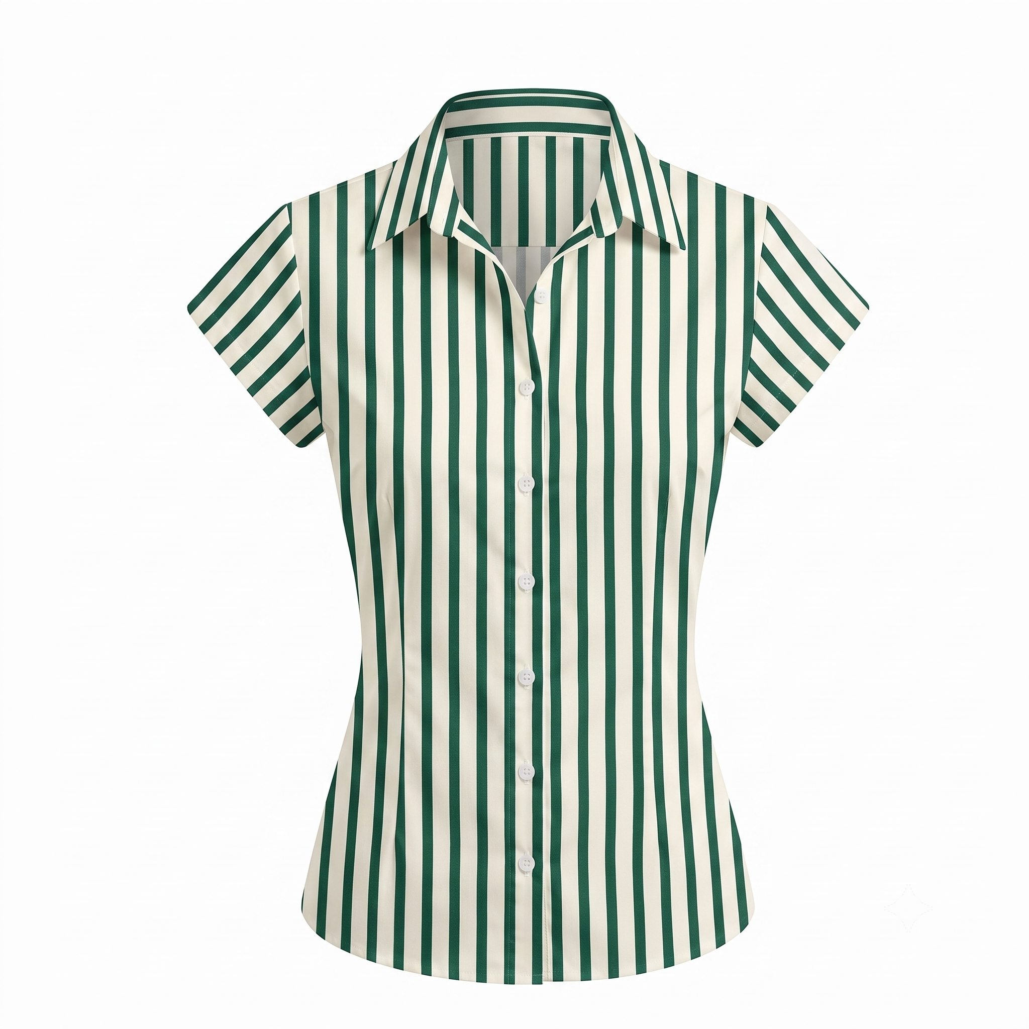 Stripe Short Sleeve Tie Up Top-Cotton