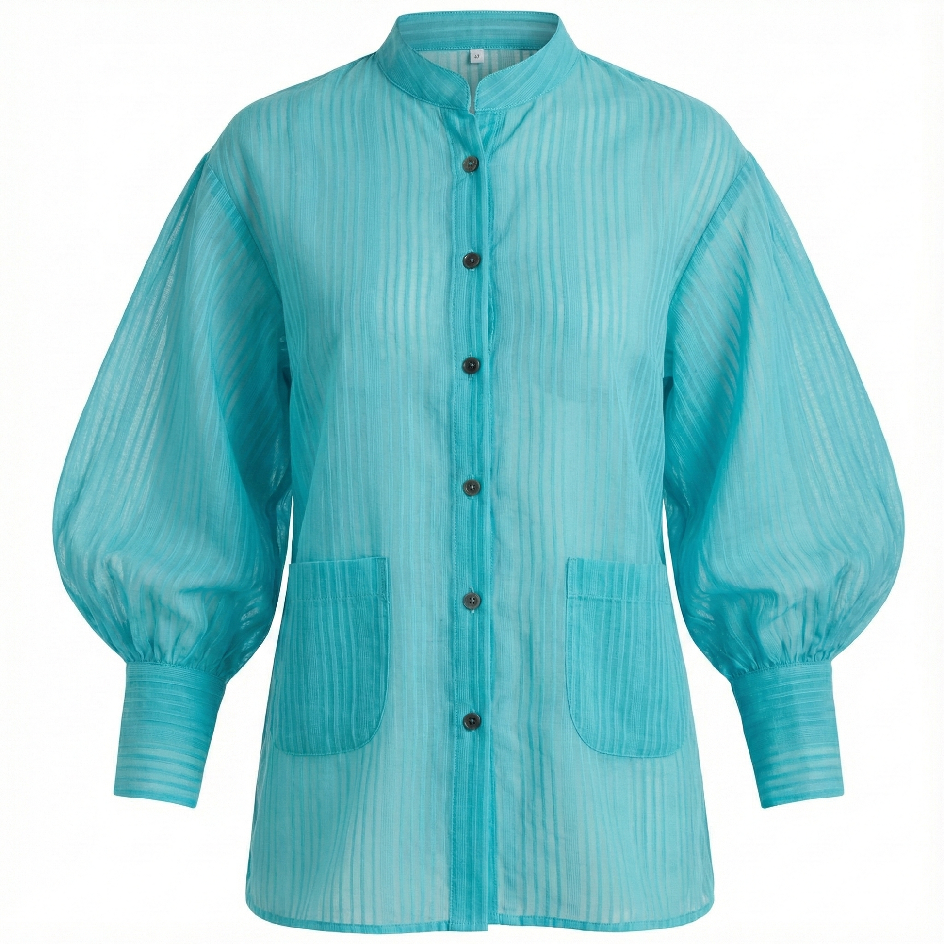 Solid Ballon Sleeve Shirt