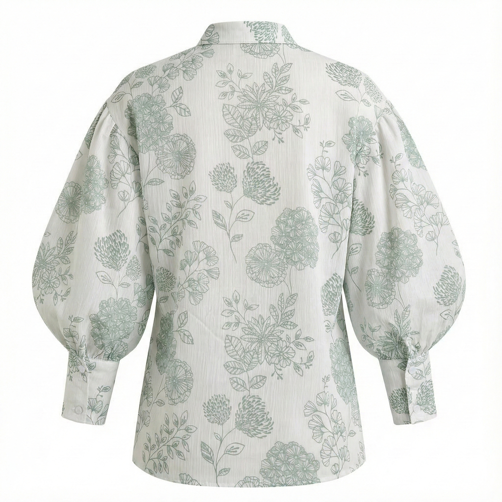 Floral Ballon sleeve shirt