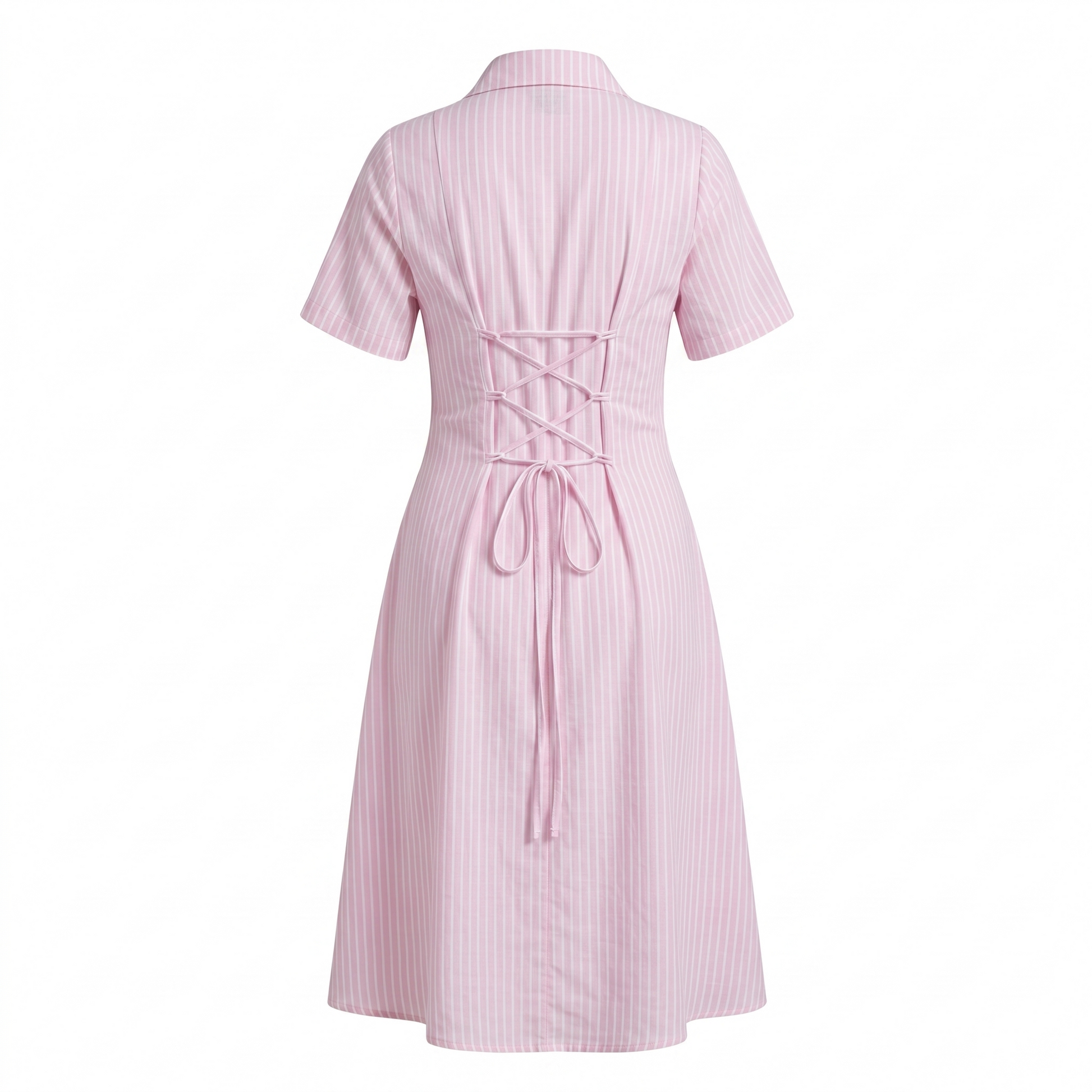Stripe notch collar dress