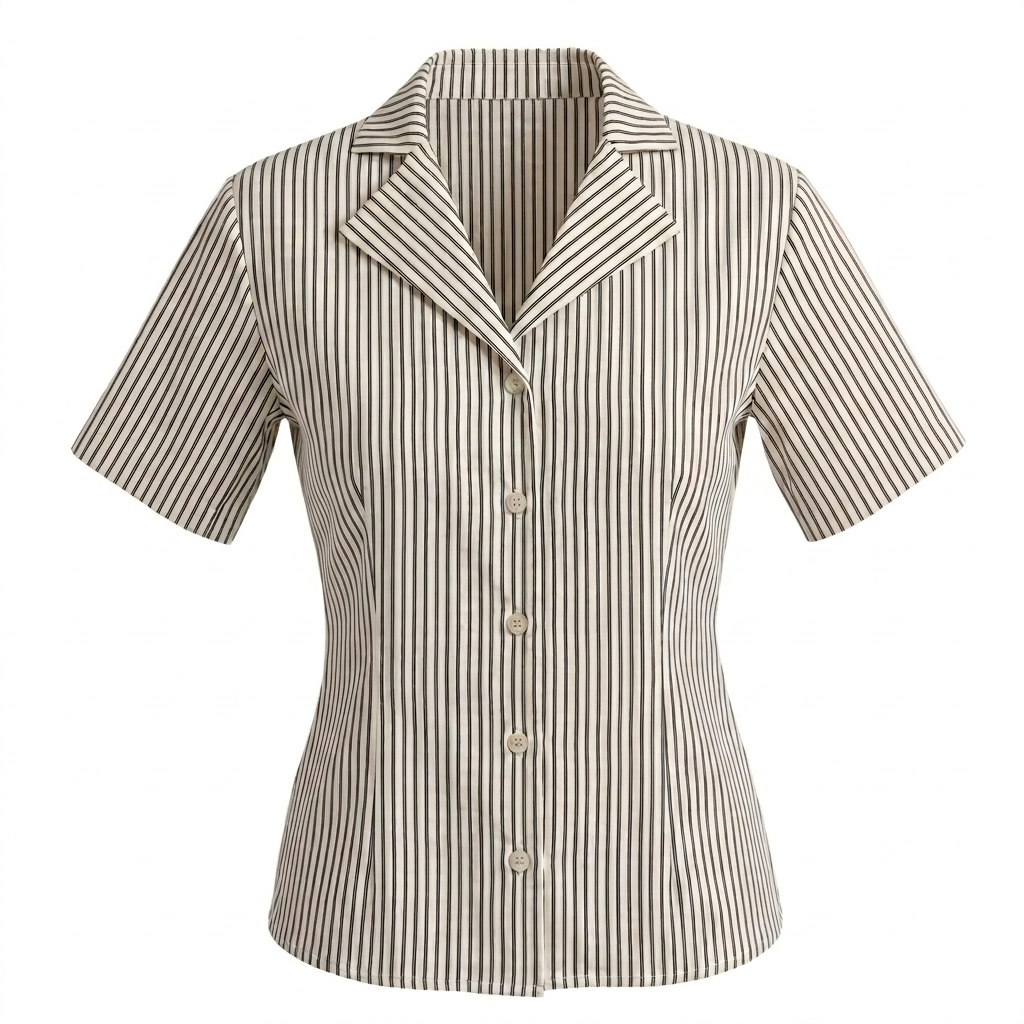 Beige Stripe Tailored Shirt