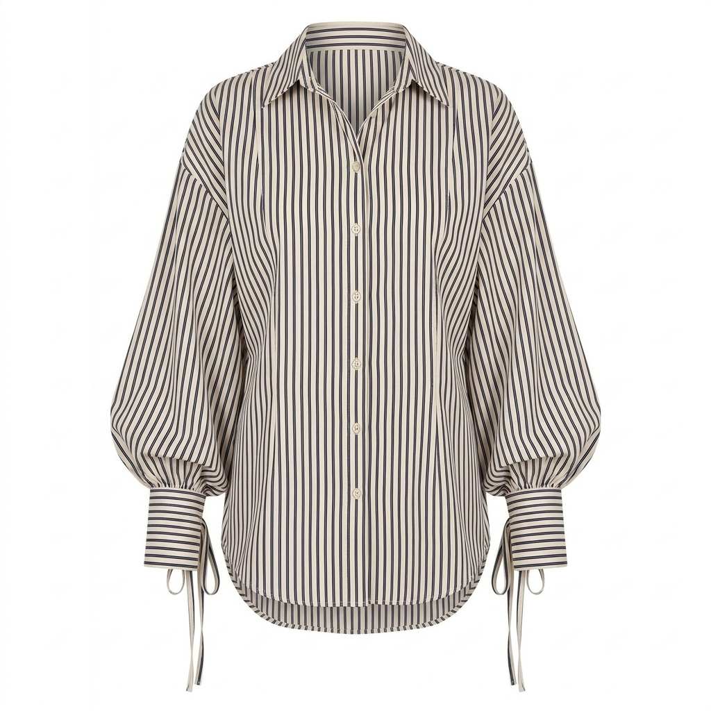 Beige Stripe Full Sleeve Shirt