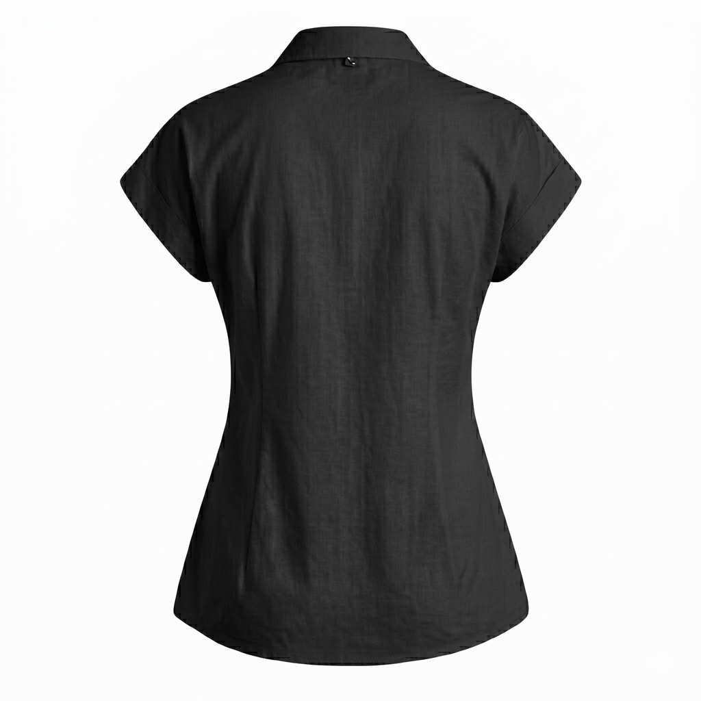 Women’s Solid Cap Sleeve Shirt Top-Cotton