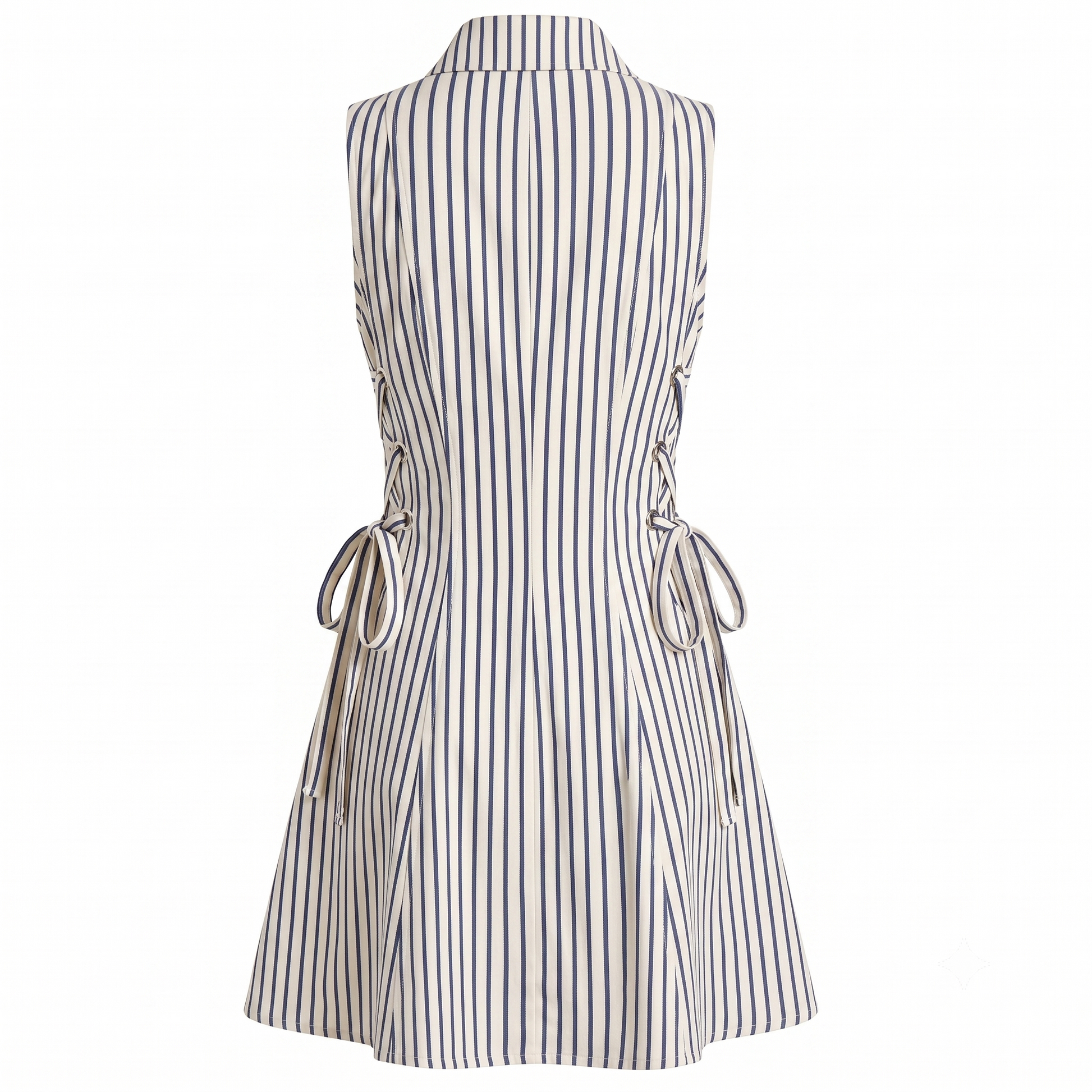 Stripe tie-waist short dress