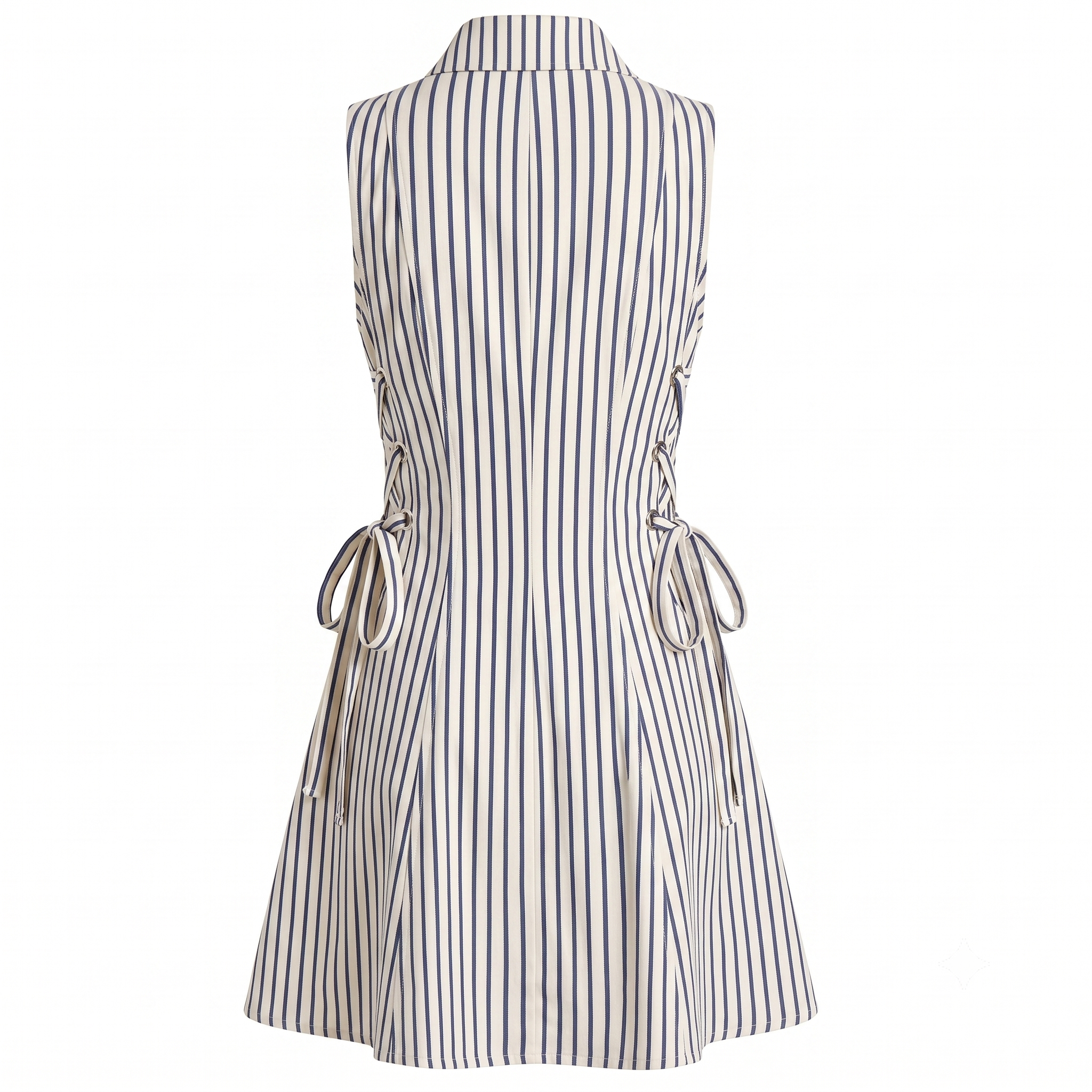 Stripe tie-waist short dress