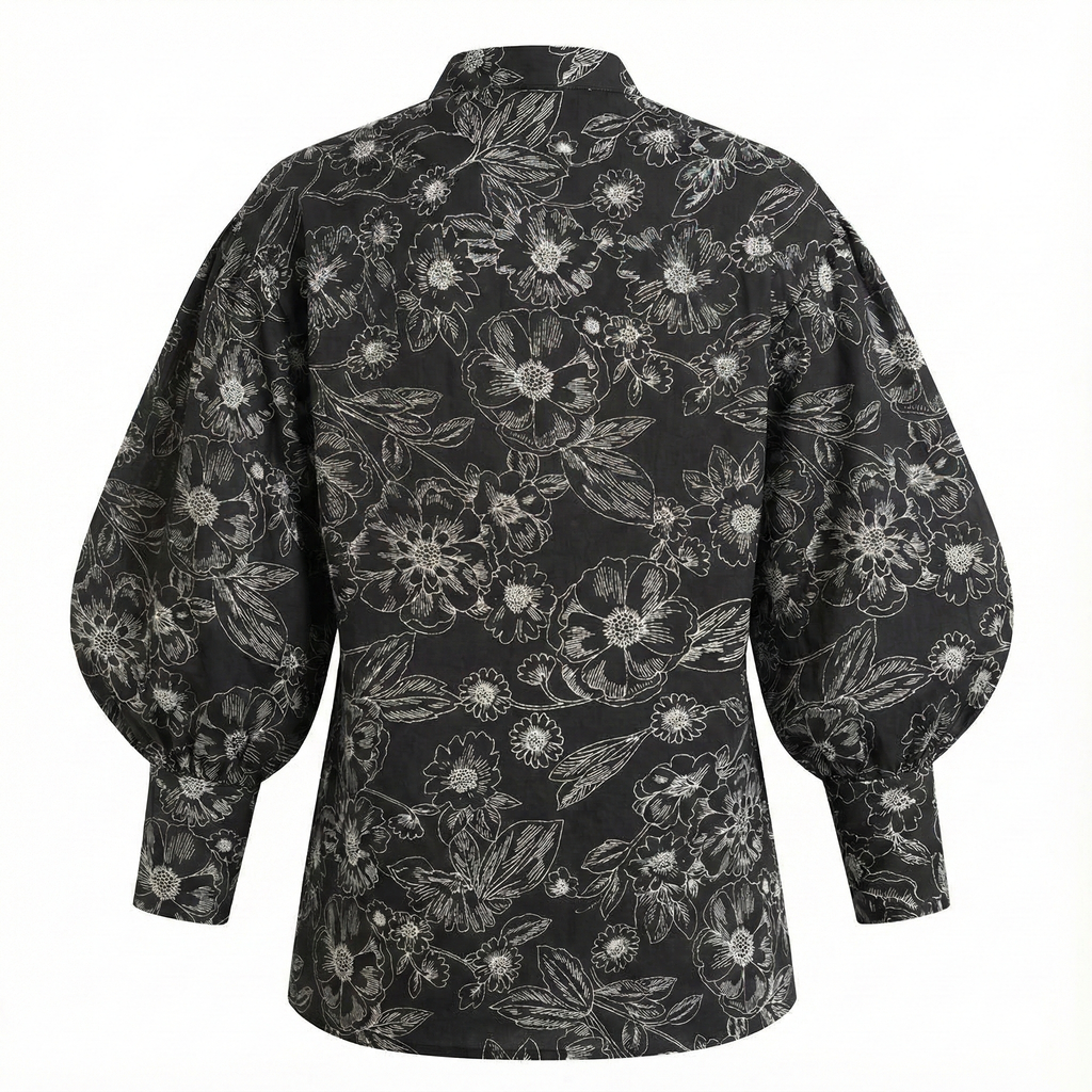 Floral Ballon sleeve shirt
