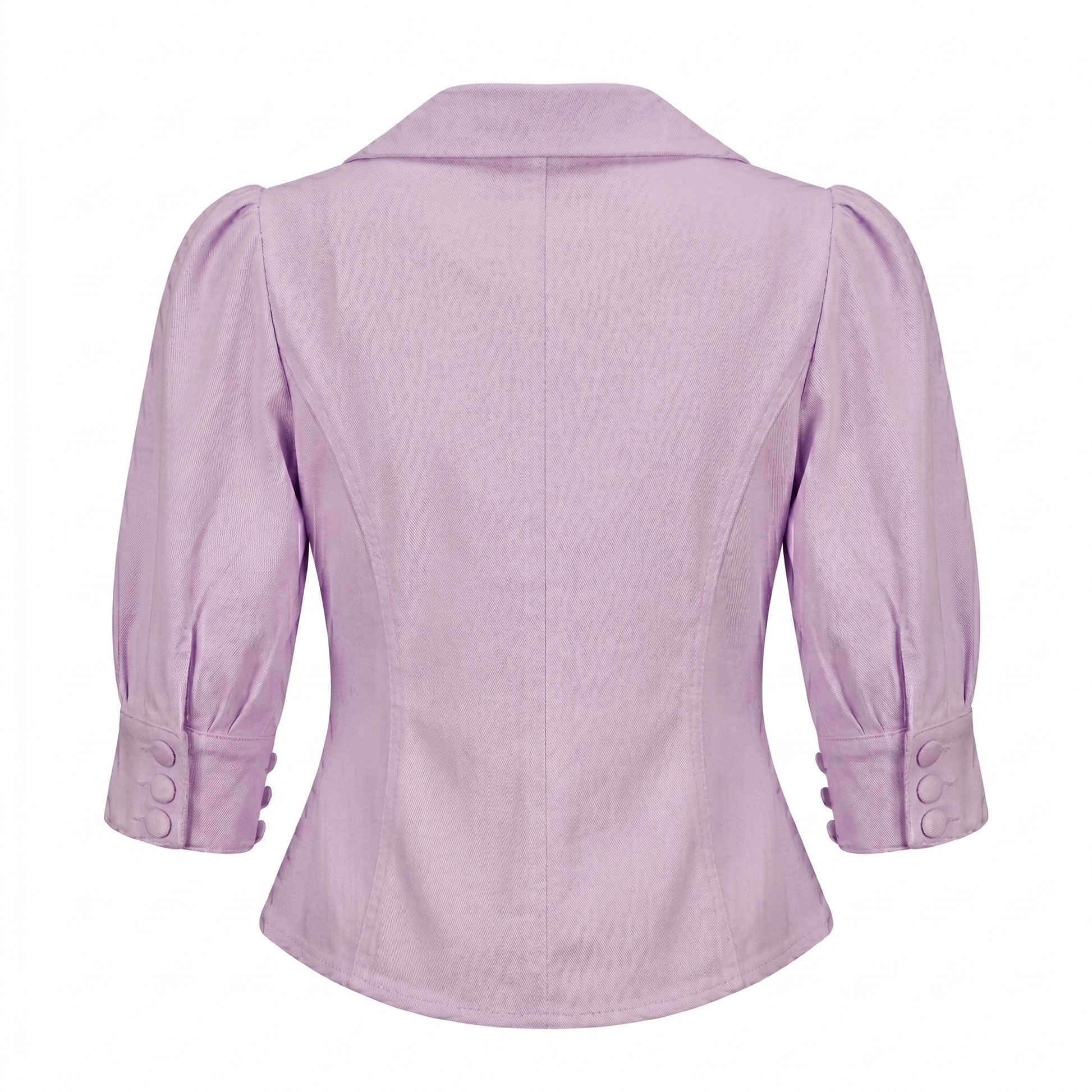 Women’s Puff Sleeve Collar Top-Cotton