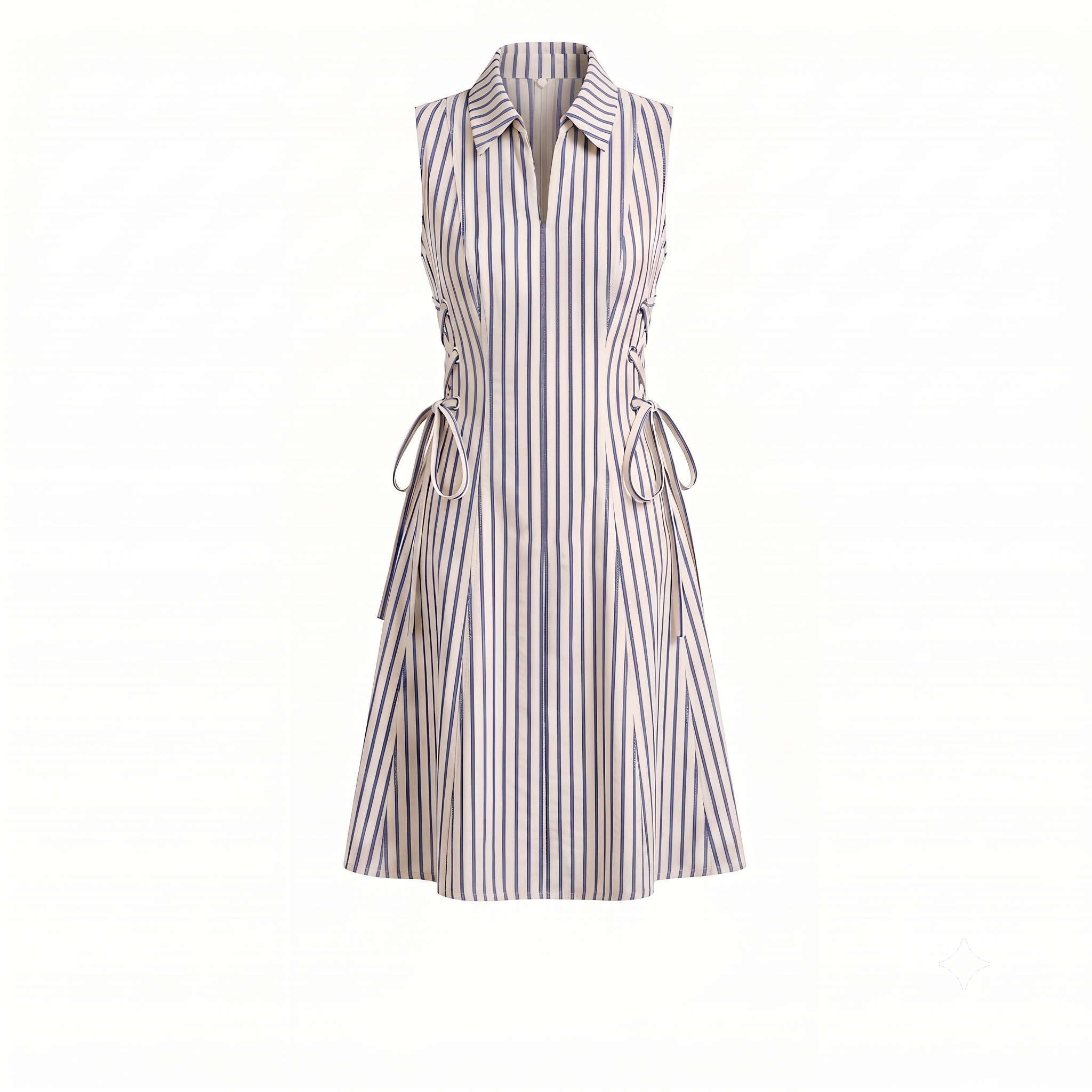 Stripe tie-waist short dress