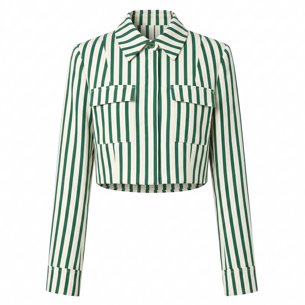 Stripe crop shirt