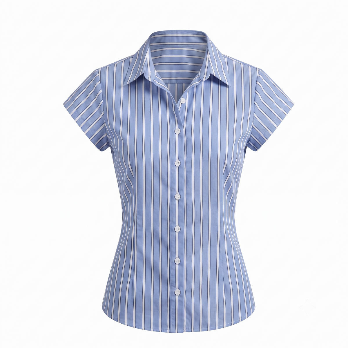 Stripe Short Sleeve Tie Up Top-Cotton