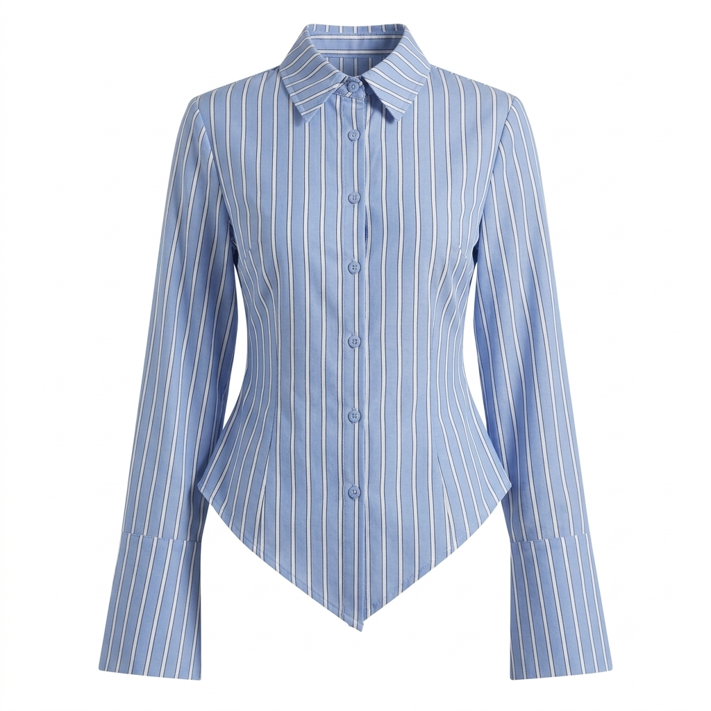 Fitted Stripe Button-Down Shirt