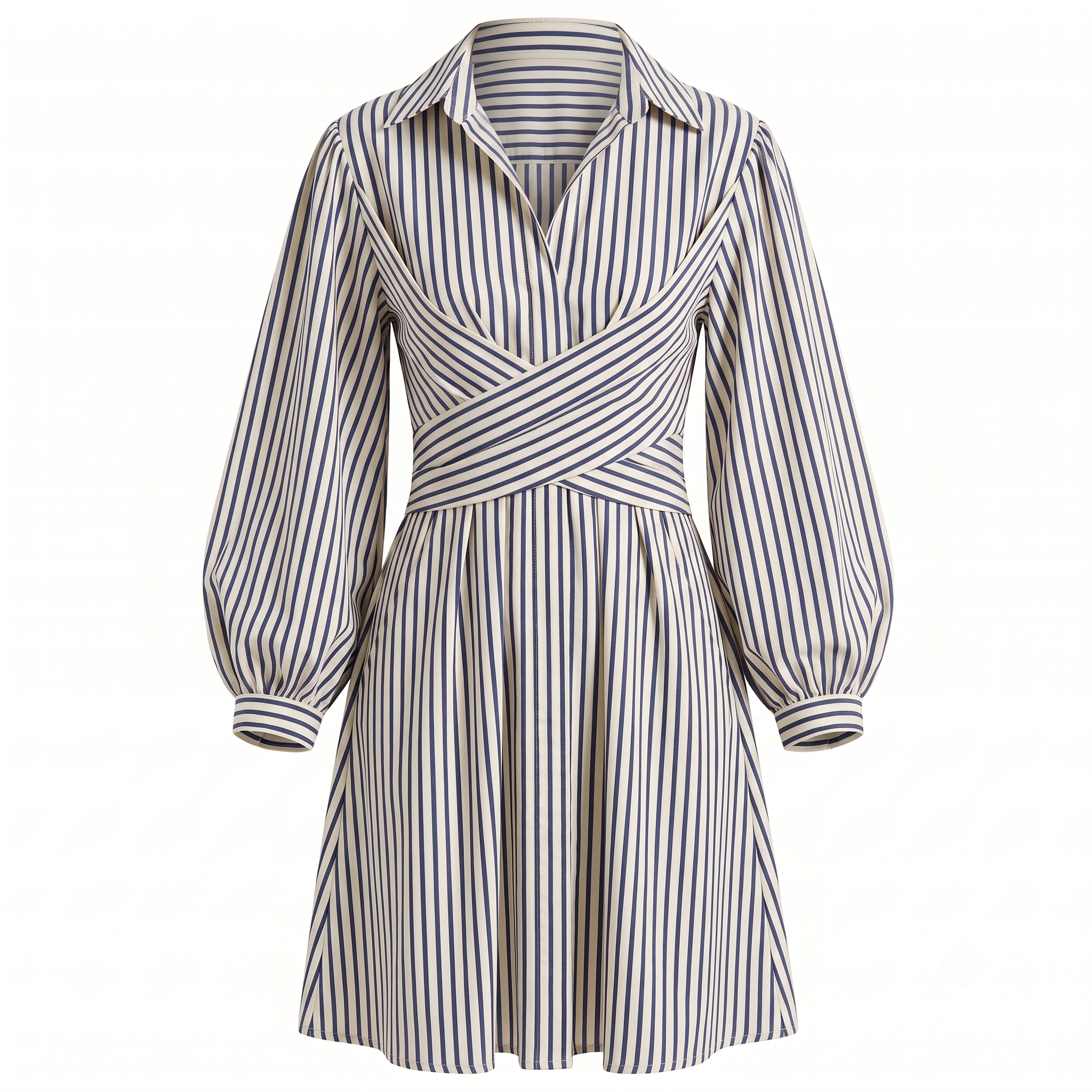 Stripe wrap short dress