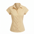 Women’s Cotton Solid Short Sleeve Tie-Up Shirt Top