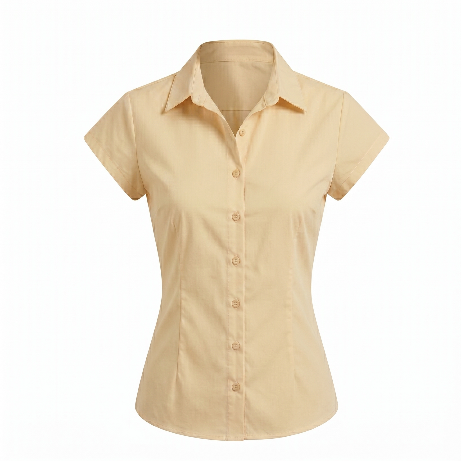 Women’s Cotton Solid Short Sleeve Tie-Up Shirt Top