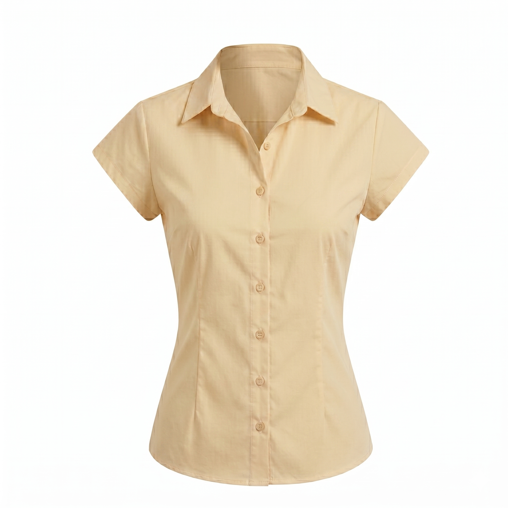 Women’s Cotton Solid Short Sleeve Tie-Up Shirt Top