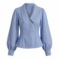 Stripe Puff Sleeve Shirt