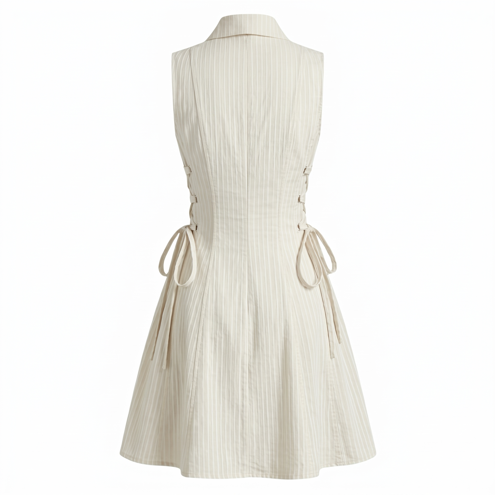 Stripe tie-waist short dress