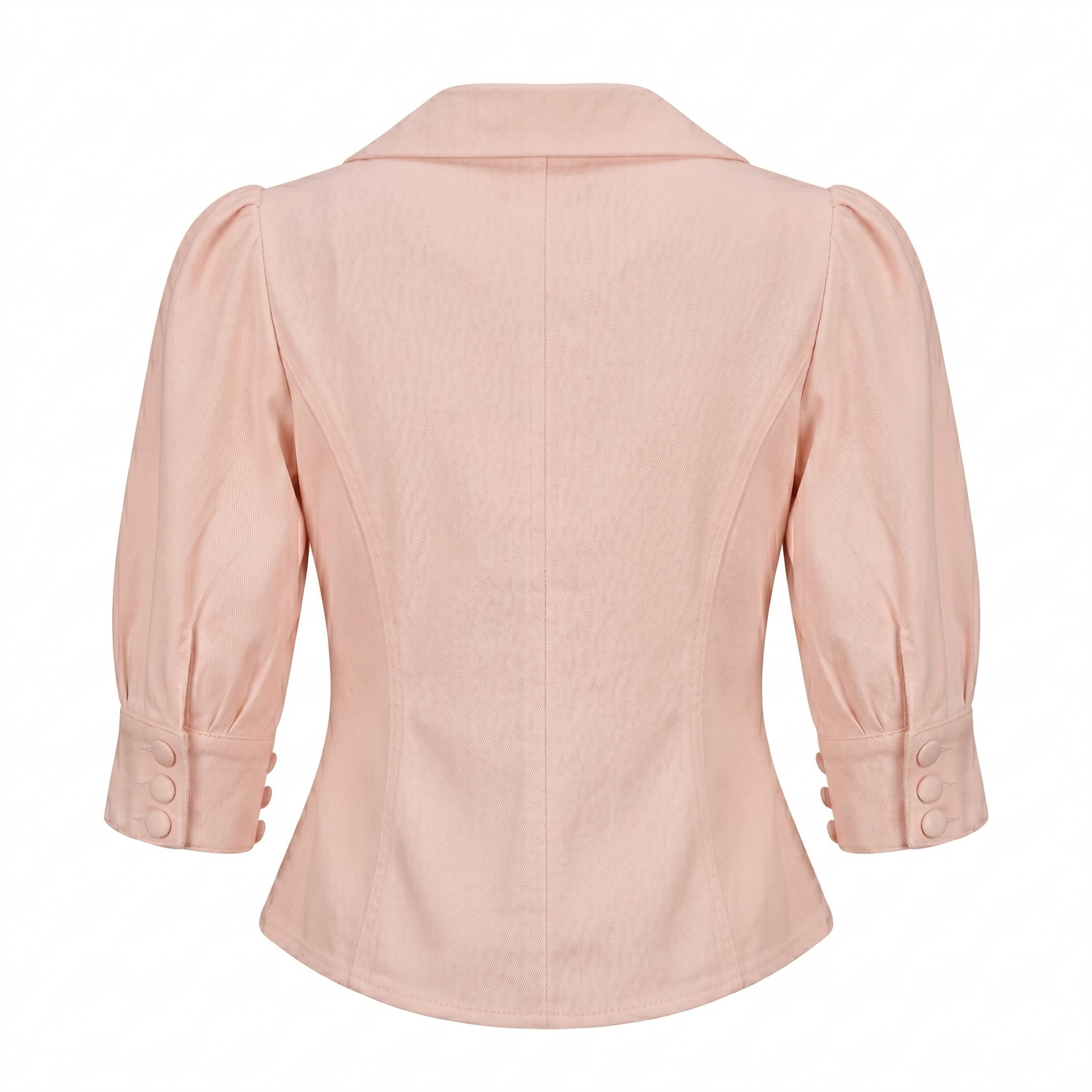 Women’s Puff Sleeve Collar Top-Cotton