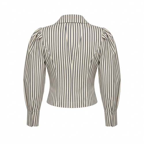 Beige Stripe Defined Collar Shirt
