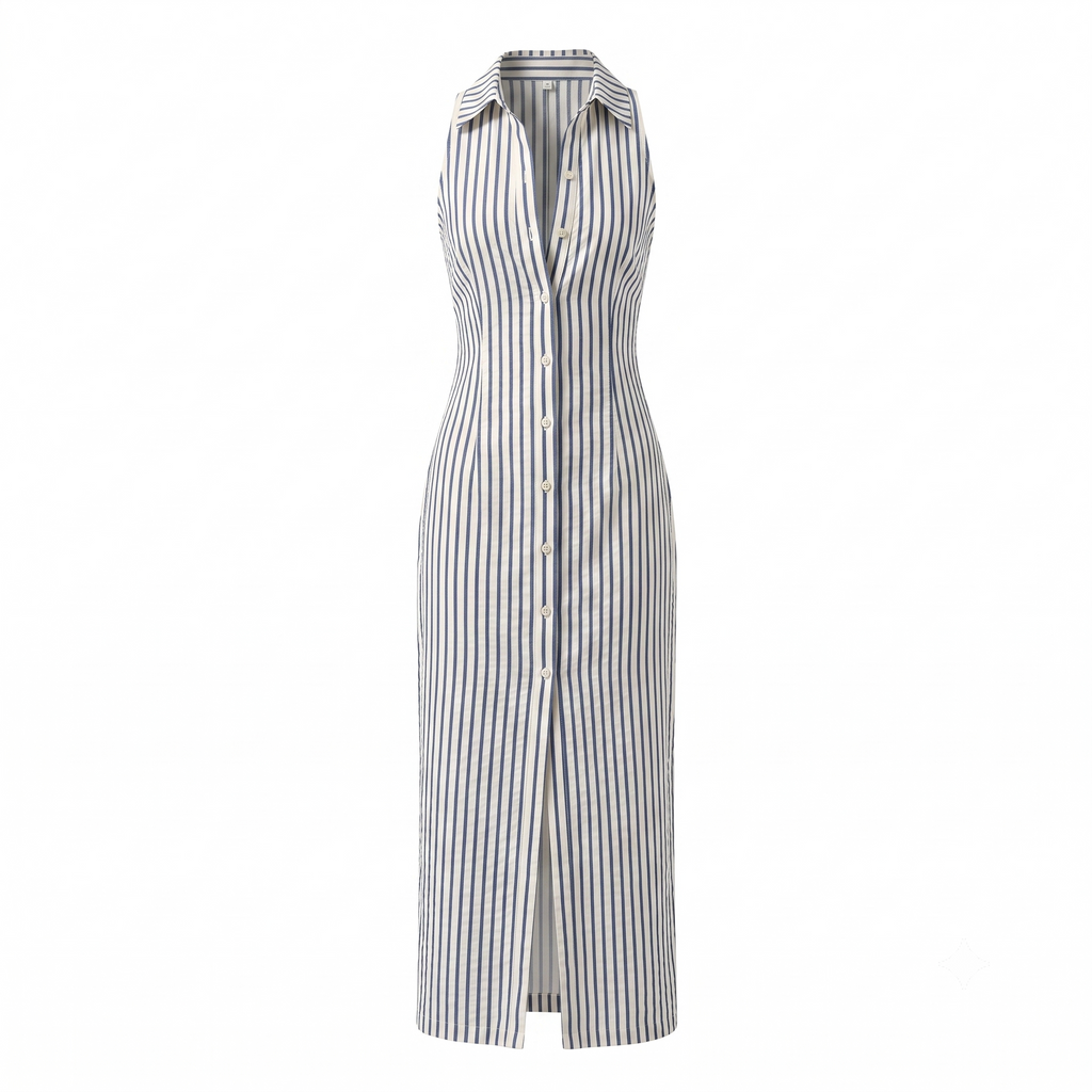 Stripe Sculpt Shirt Dress