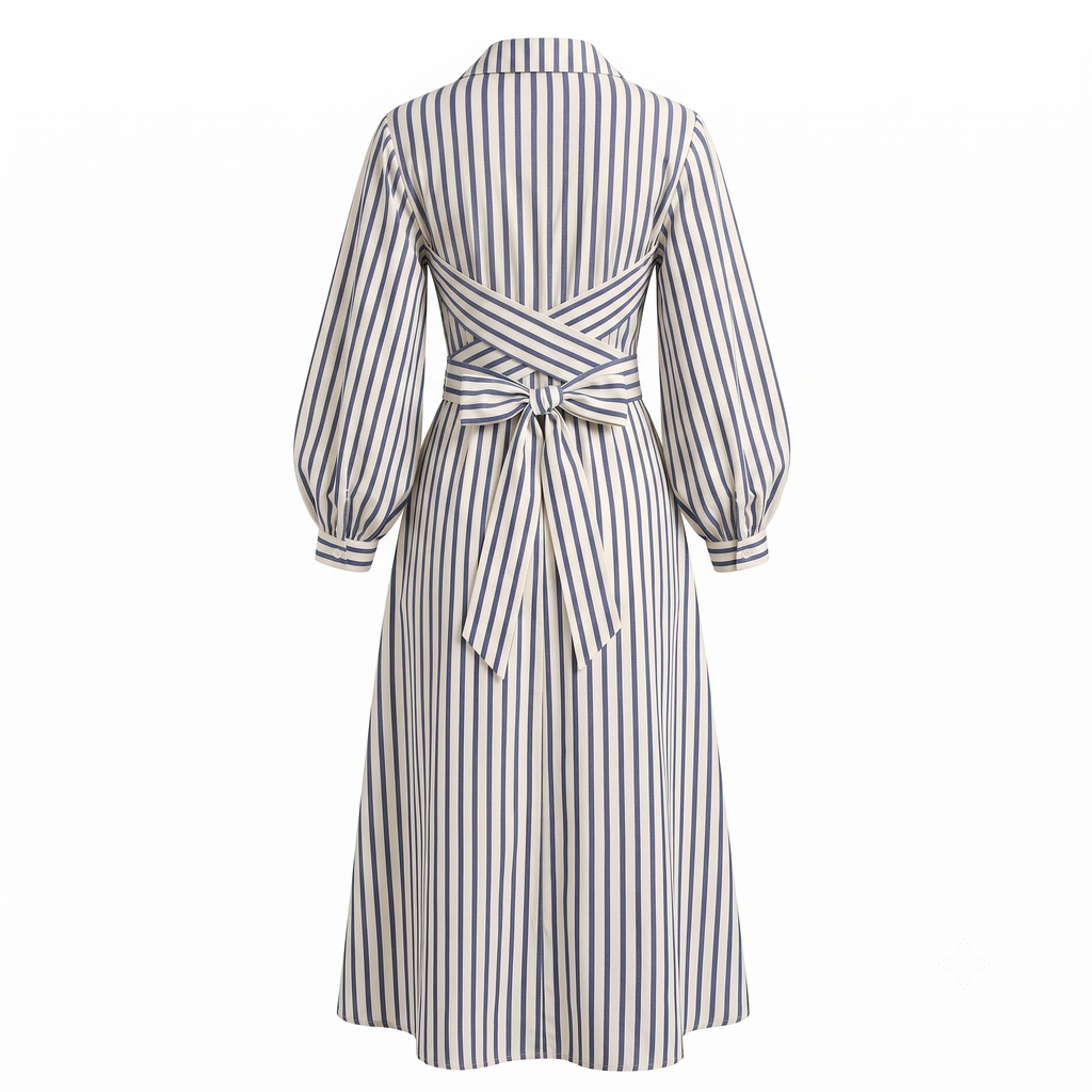 Stripe wrap dress