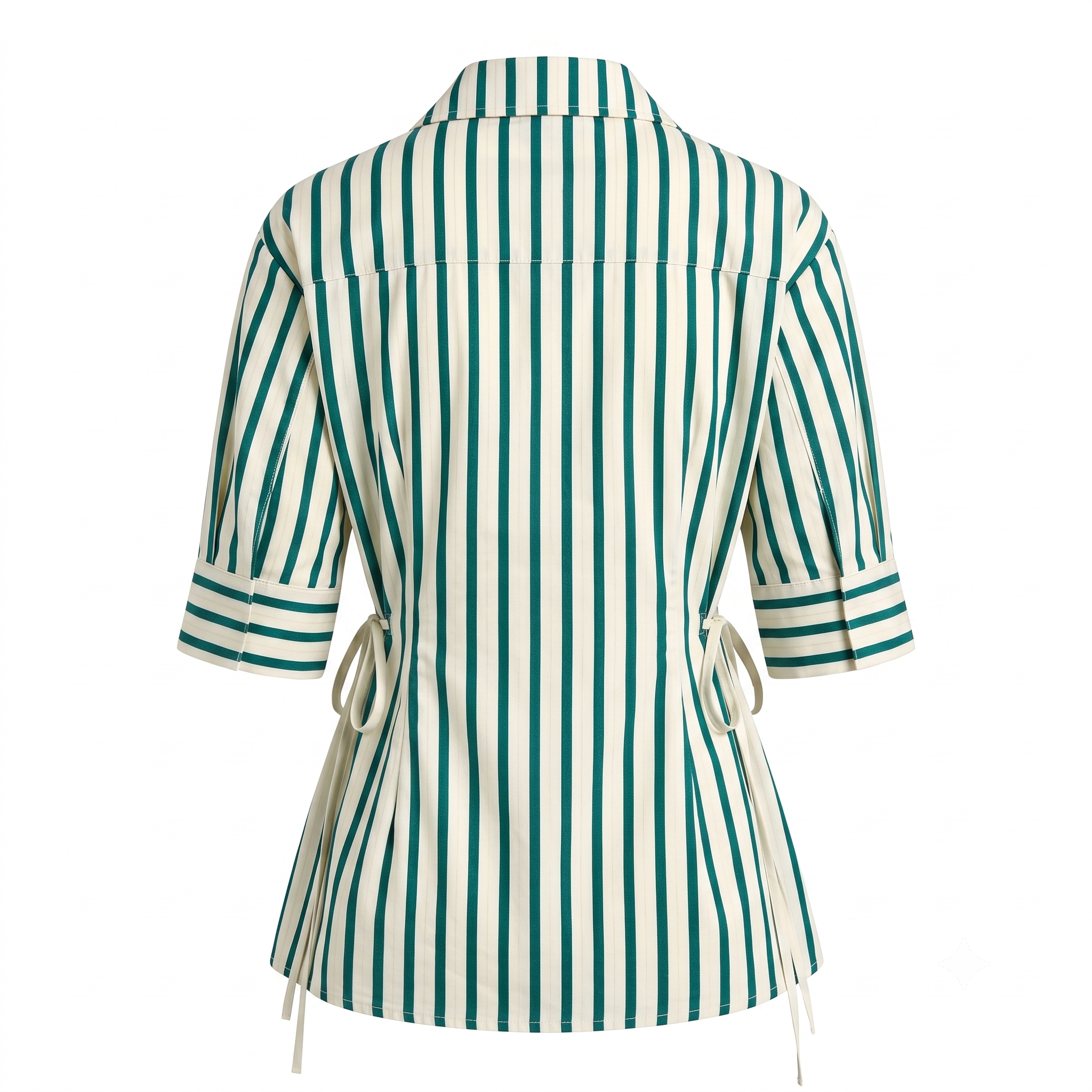 Stripe Tie Up Shirt Top-Cotton