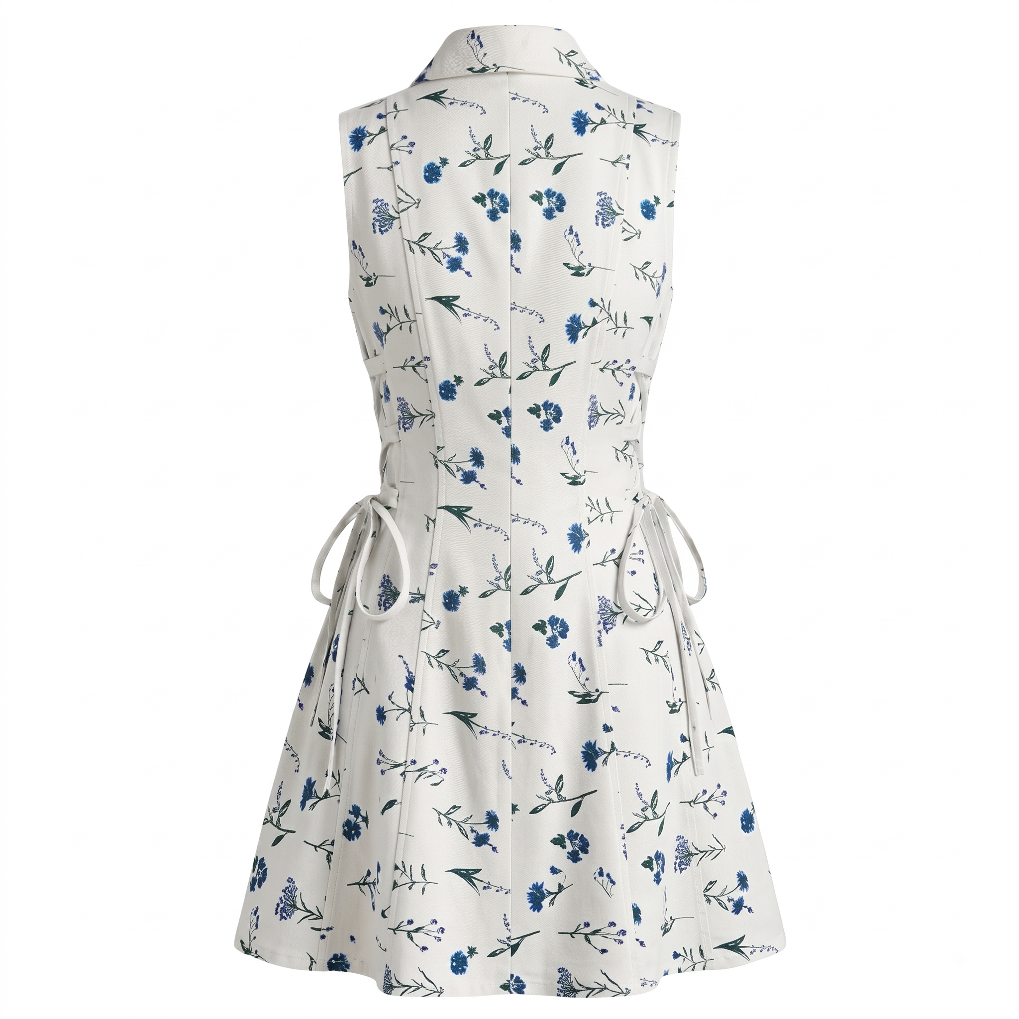 Floral tie-waist short dress