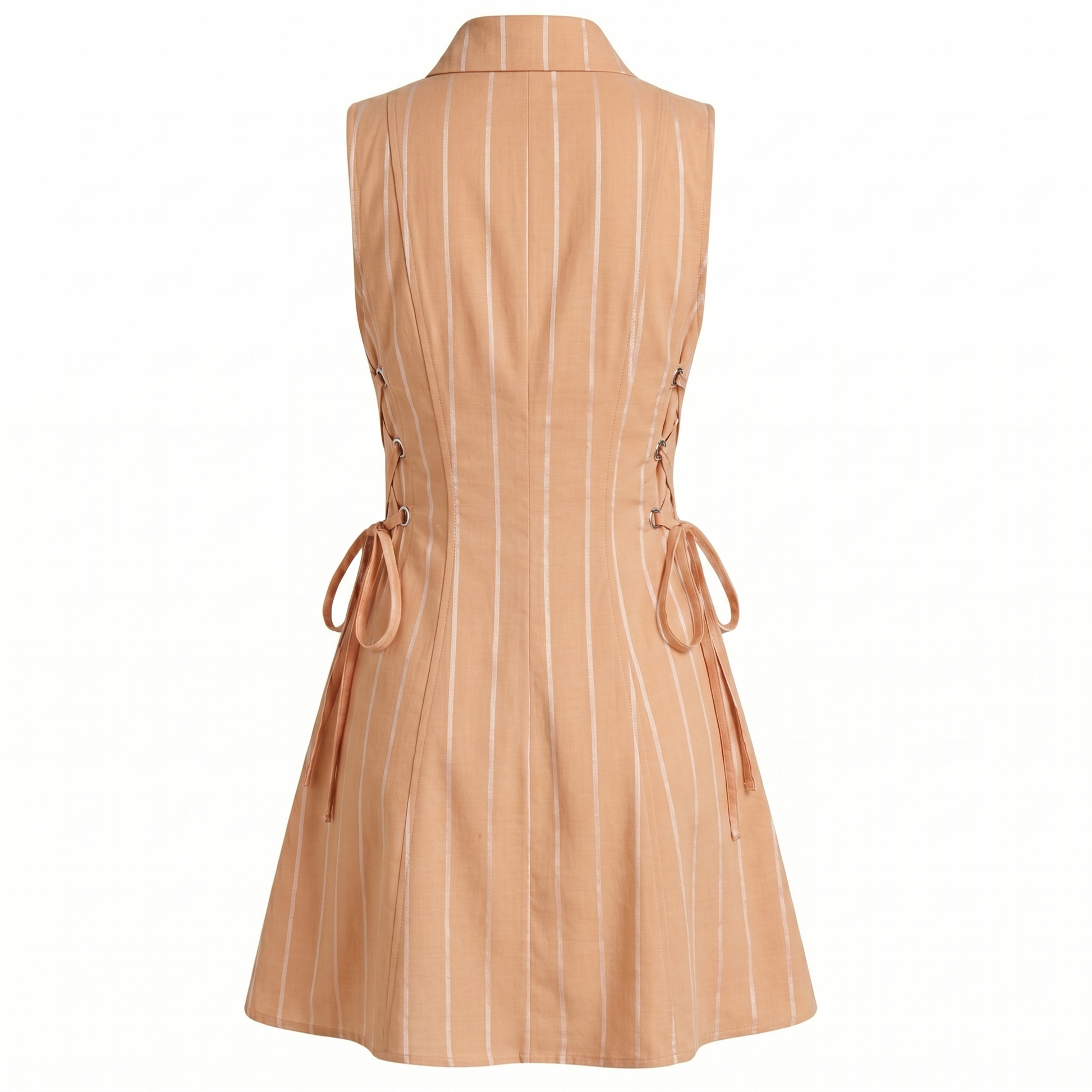 Stripe tie-waist short dress