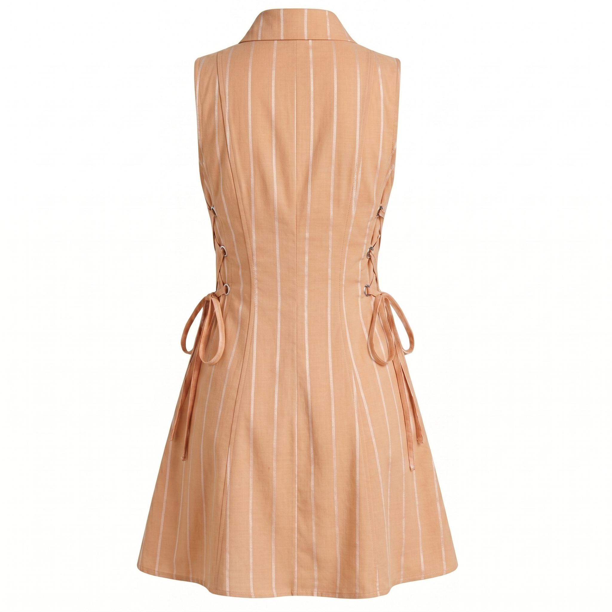Stripe tie-waist short dress