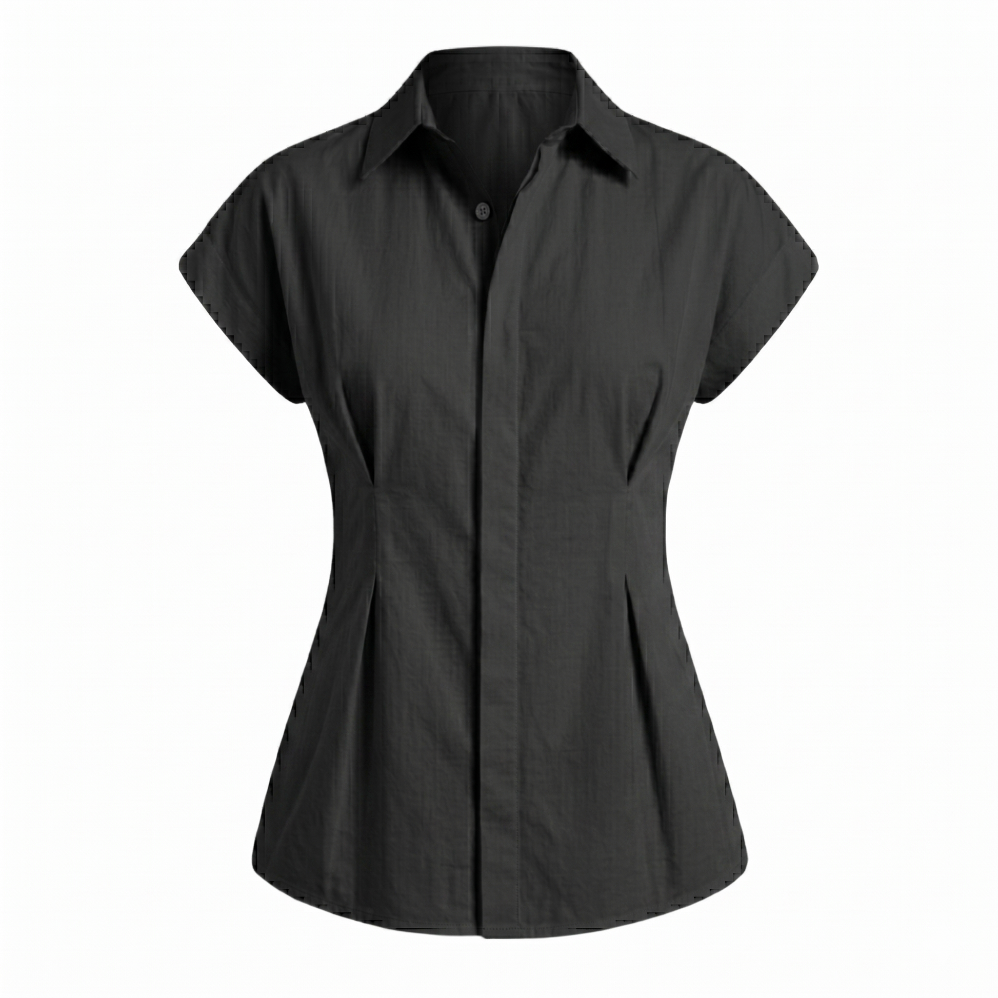 Women’s Solid Cap Sleeve Shirt Top-Cotton