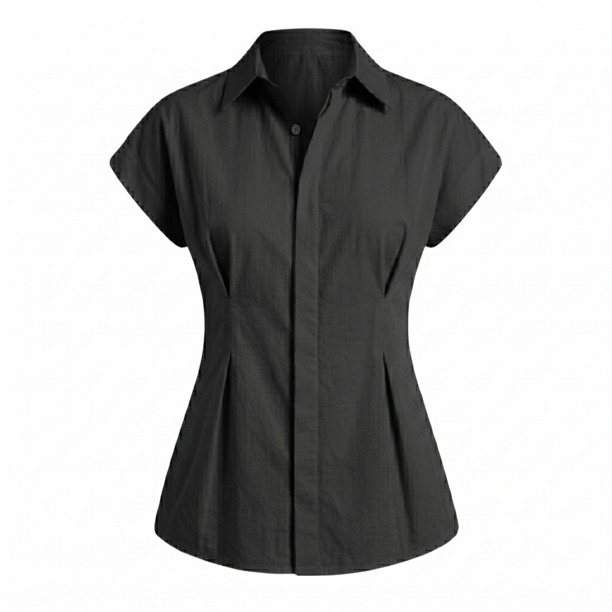 Women’s Solid Cap Sleeve Shirt Top-Cotton