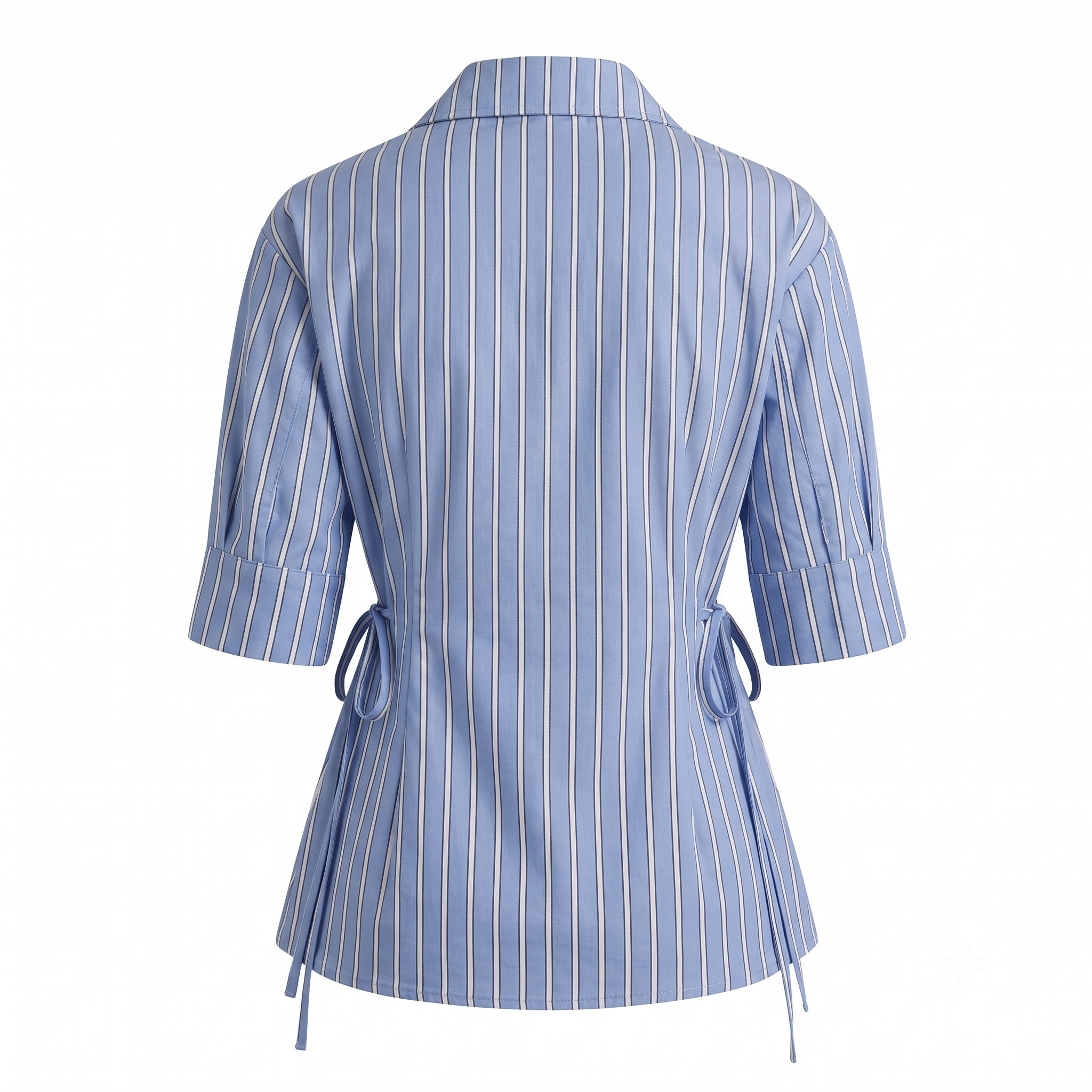 Stripe Tie Up Shirt Top-Cotton