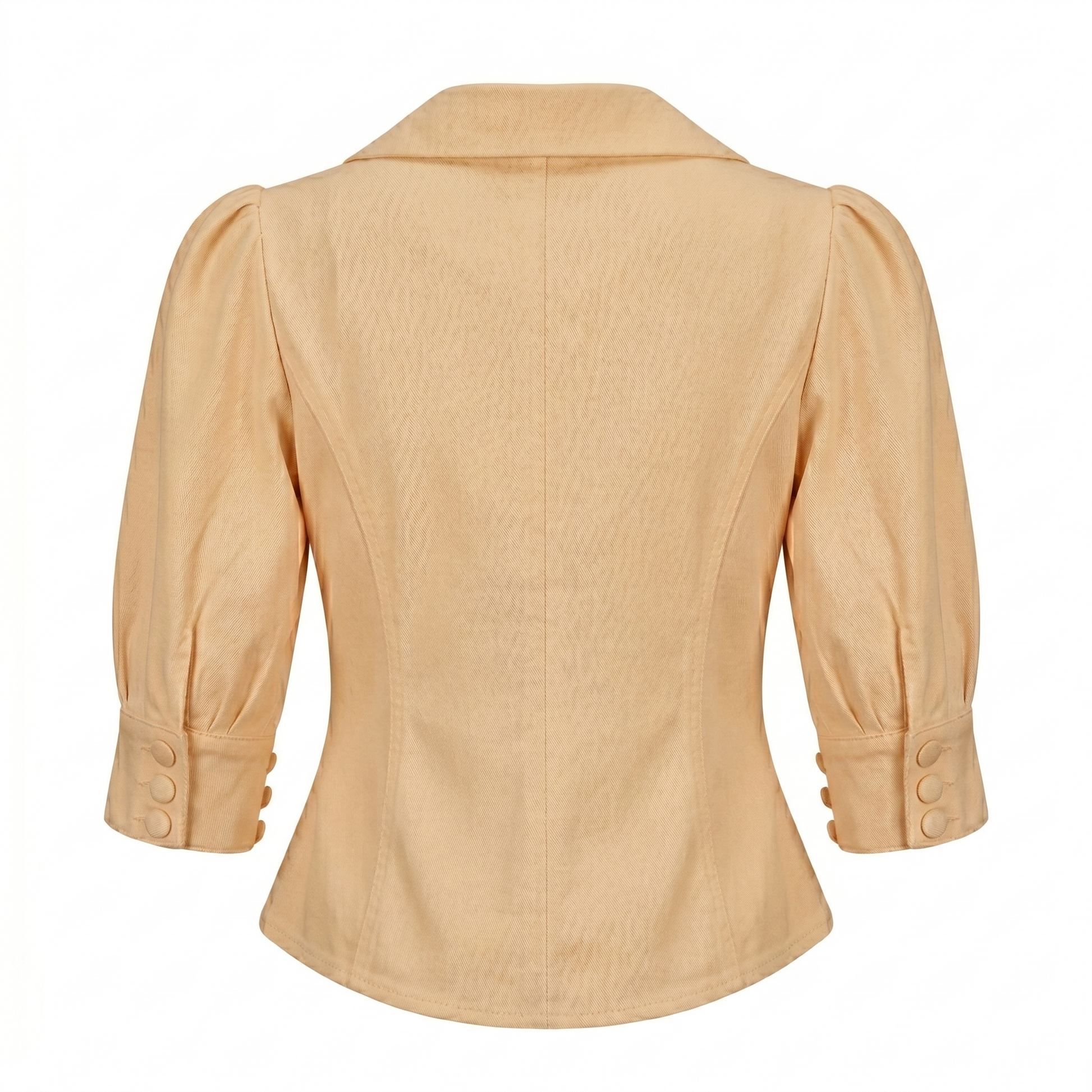 Women’s Puff Sleeve Collar Top-Cotton