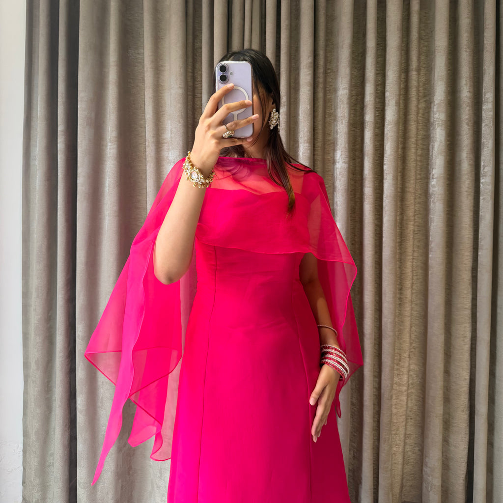 Rani Pink Midi Dress- Festive Edit