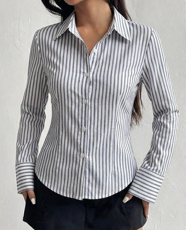 Corset Stripes Fitted Shirts