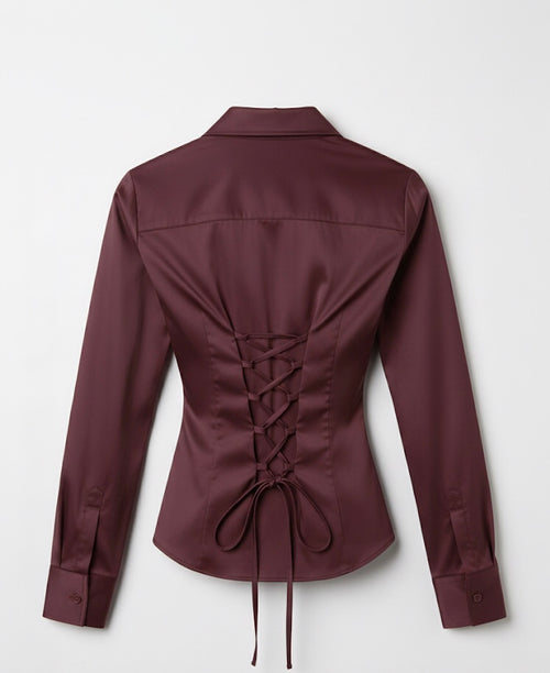Corset Plain Fitted Shirt