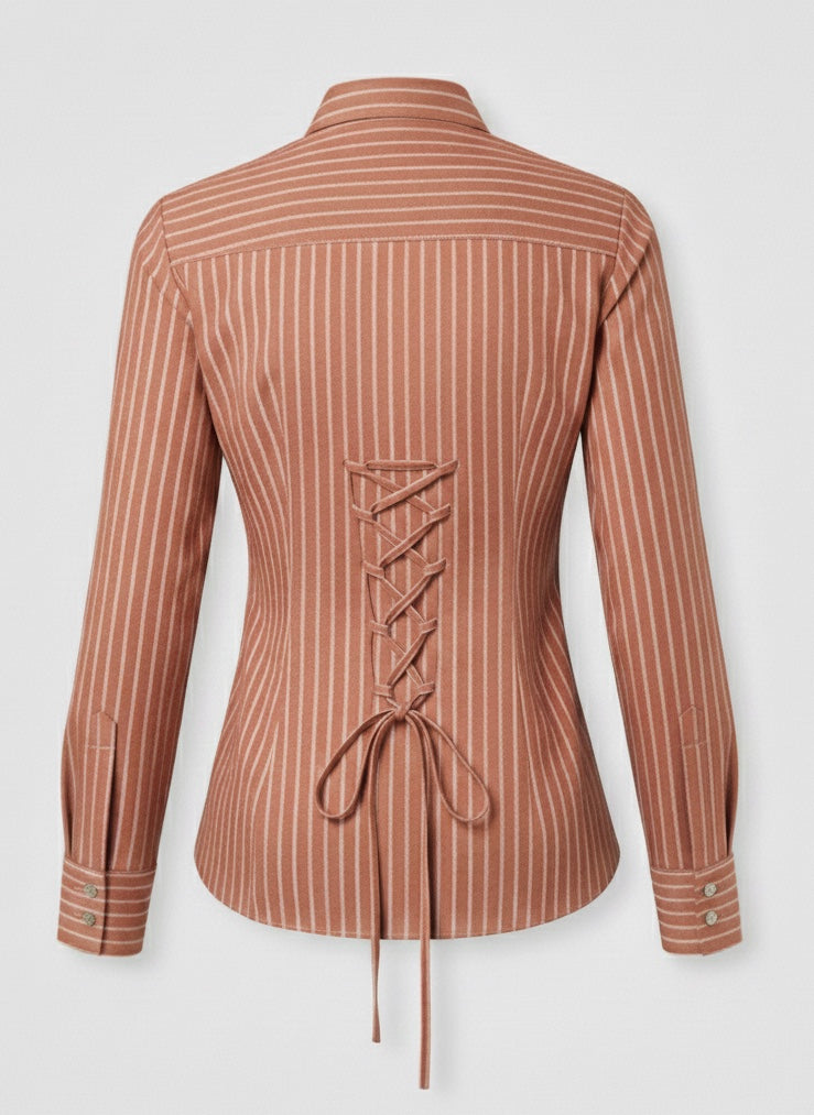 Corset Stripes Fitted Shirts
