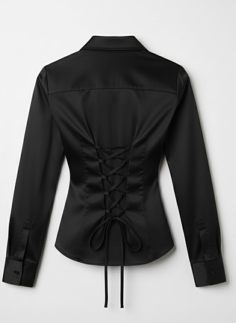Corset Plain Fitted Shirt