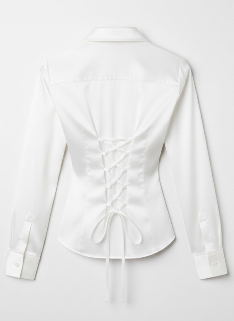 Corset Plain Fitted Shirt