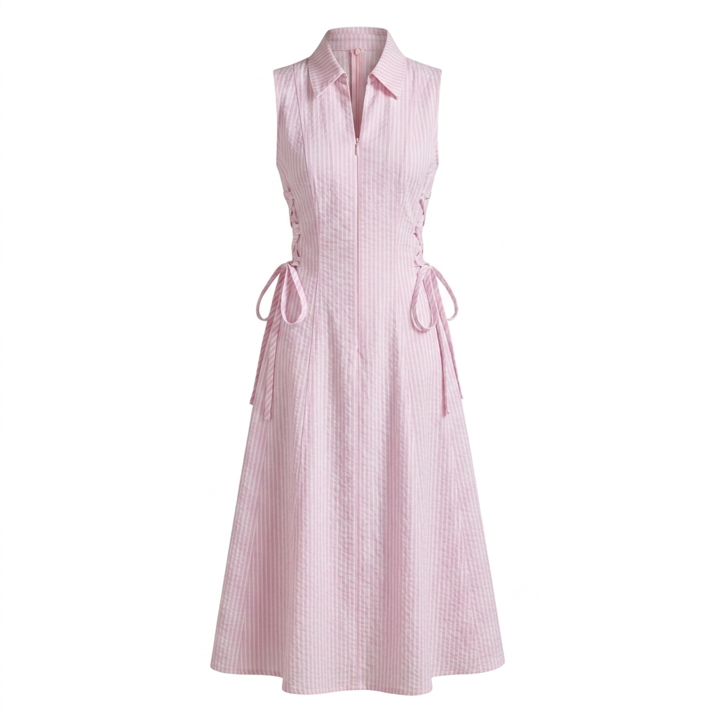Stripe tie-waist dress