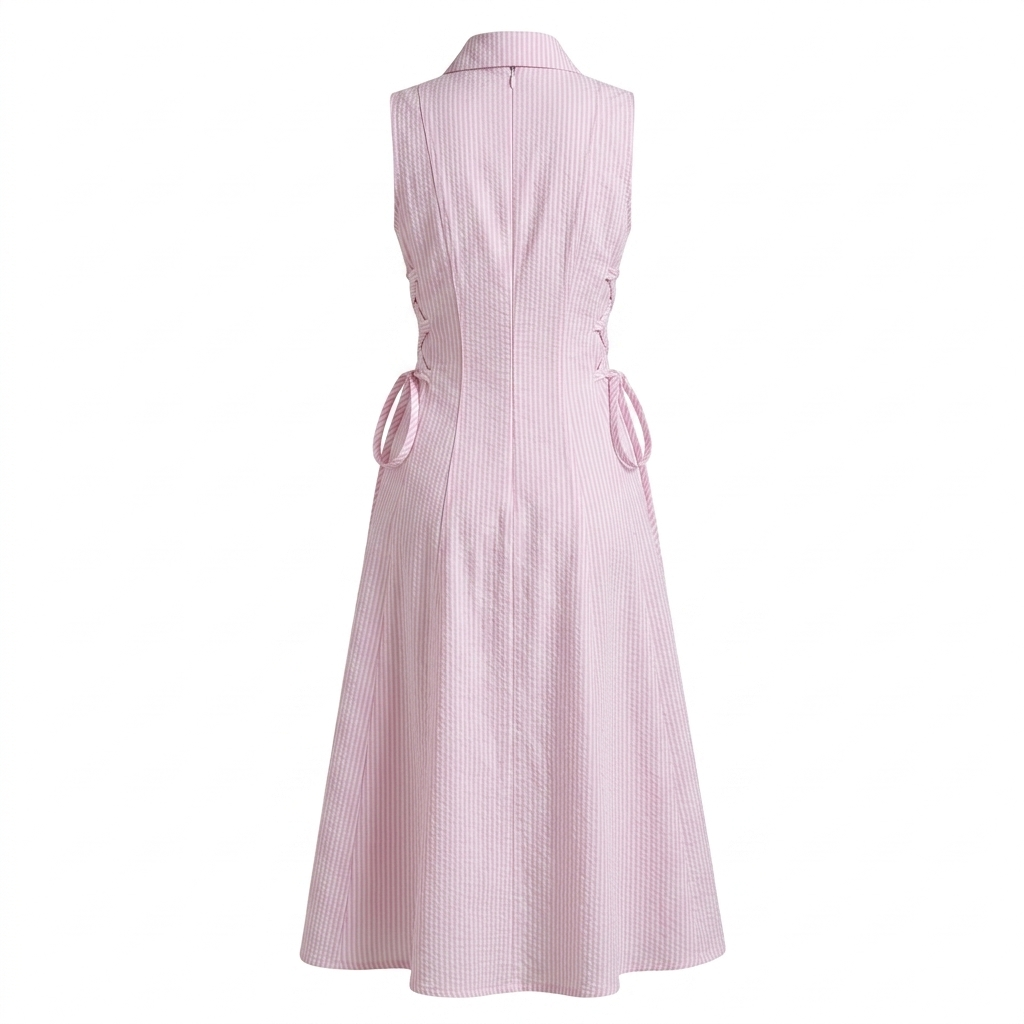 Stripe tie-waist dress