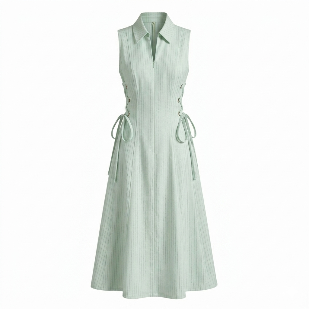 Stripe tie-waist dress