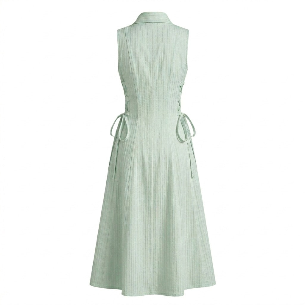 Stripe tie-waist dress