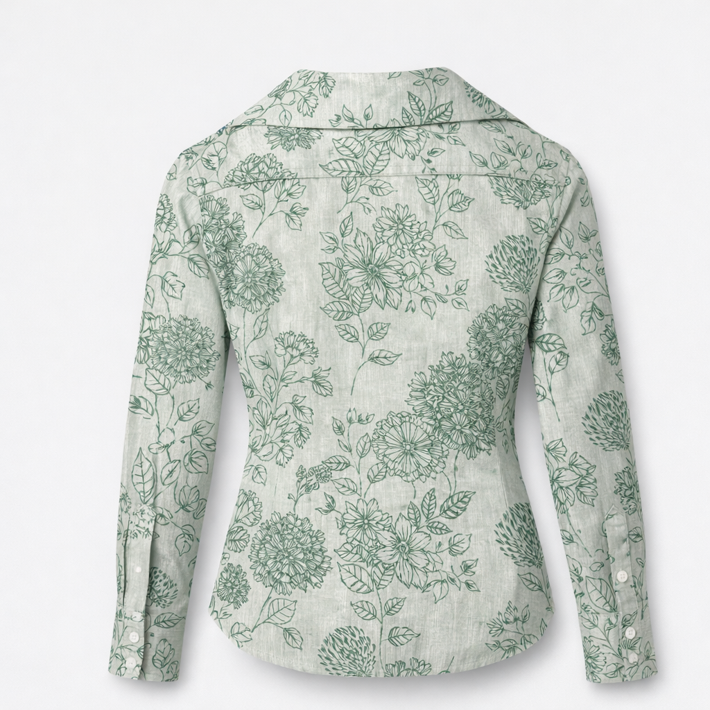 Floral collar shirt