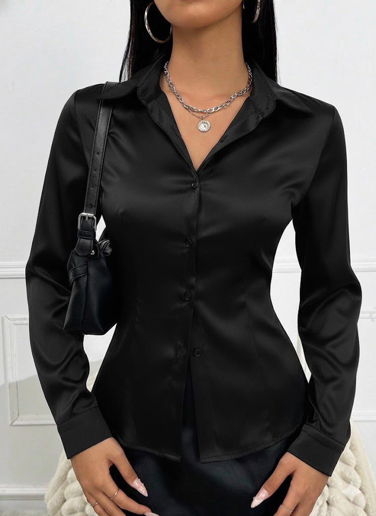 Corset Plain Fitted Shirt