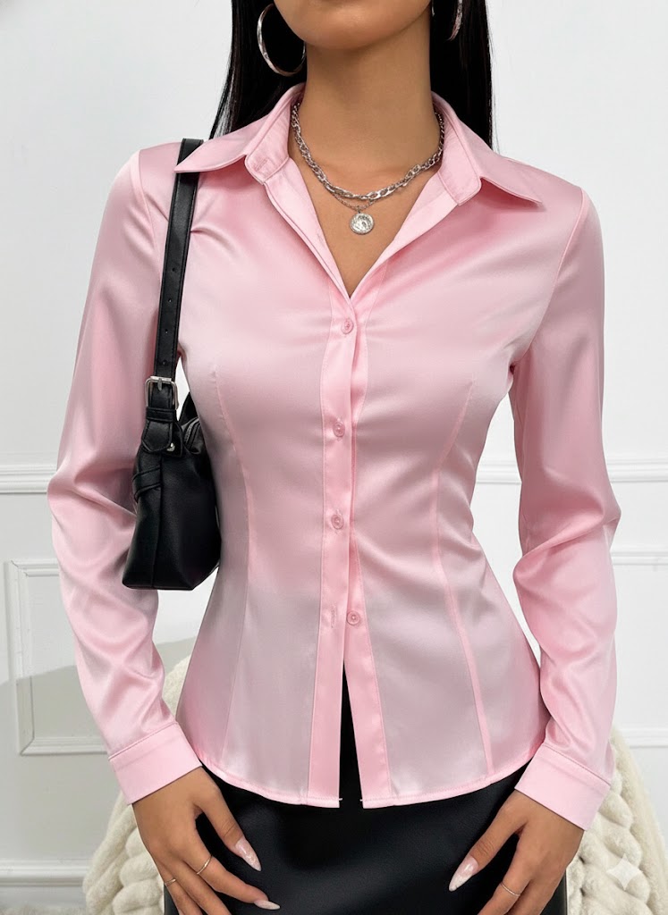 Corset Plain Fitted Shirt