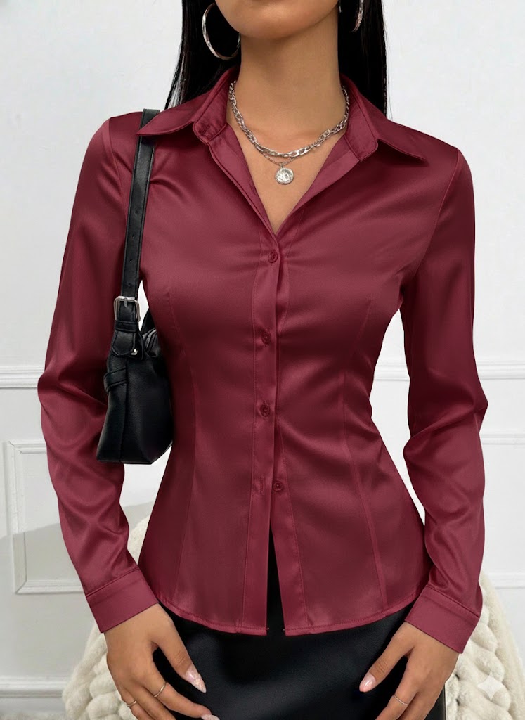 Corset Plain Fitted Shirt