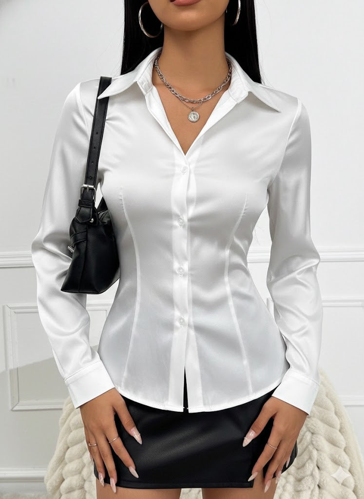 Corset Plain Fitted Shirt